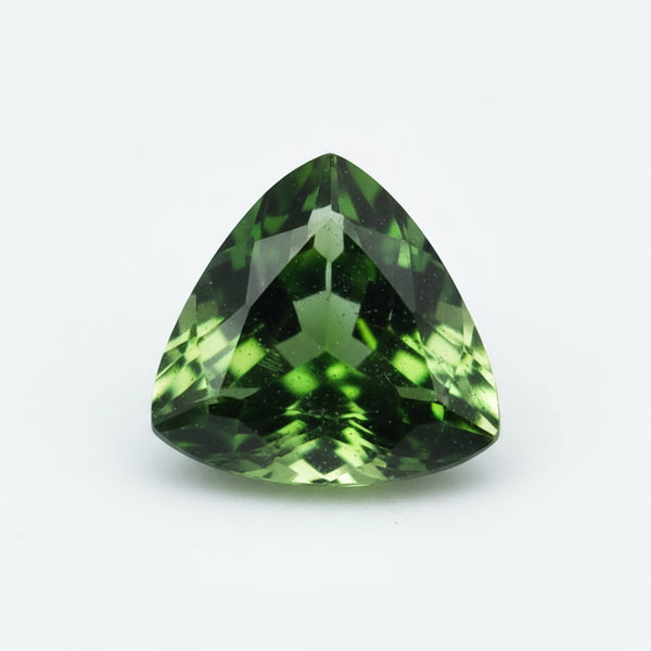 Green Tourmaline 1PC Tiny 5x5 MM Triangle Faceted Green Sparkling Semi Precious Loose Gemstone