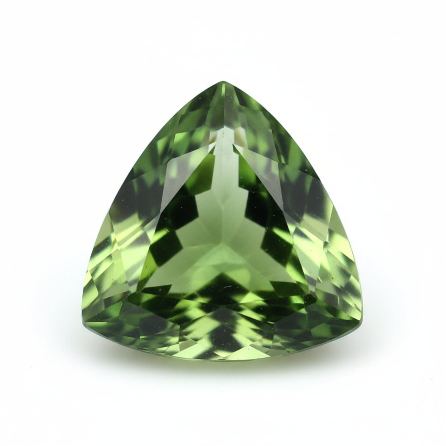 Green Tourmaline 1PC Tiny 5x5 MM Triangle Faceted Green Sparkling Semi Precious Loose Gemstone