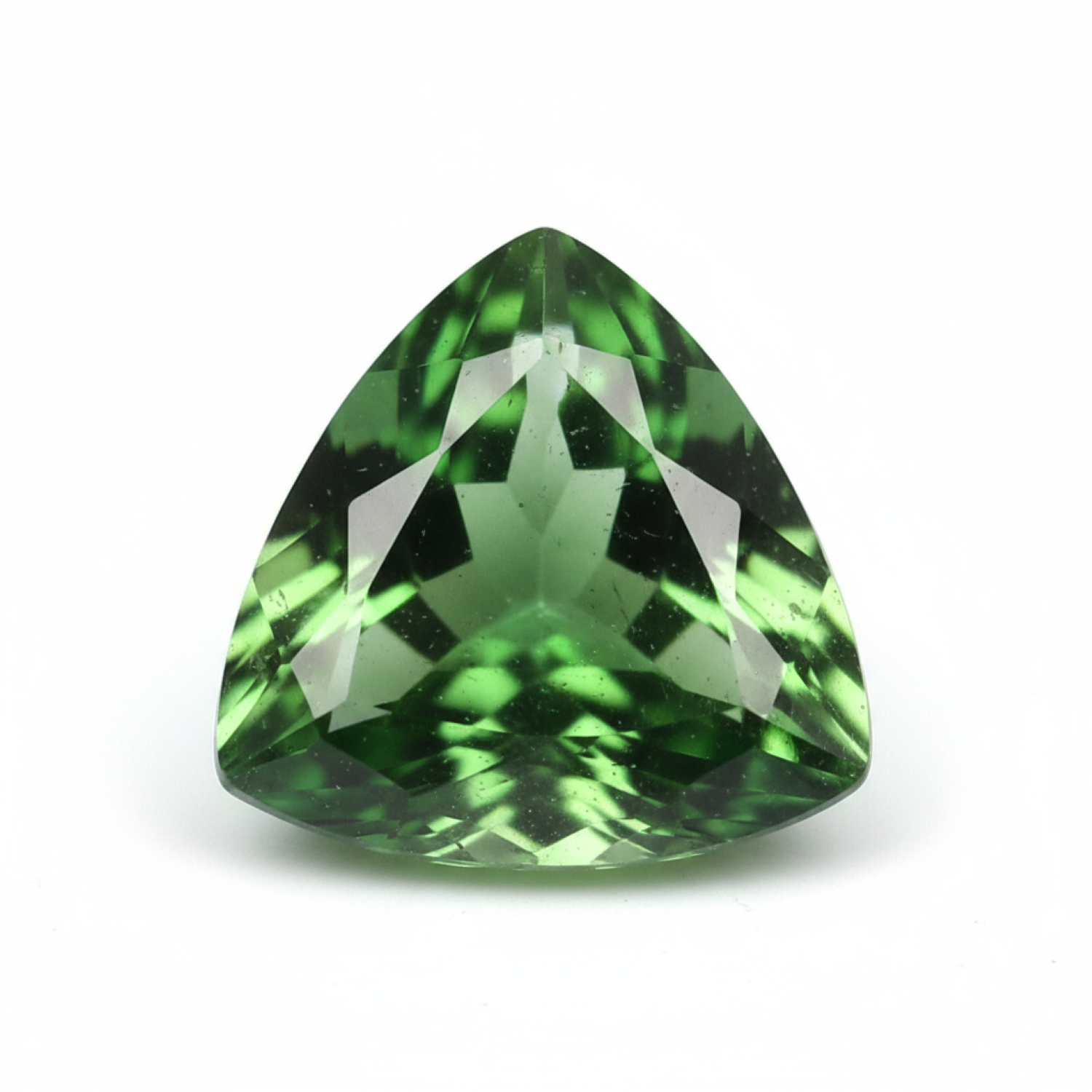 Green Tourmaline 1PC Small 7x7 MM Triangle Faceted Green Splendid Semi Precious Gems メイン画像