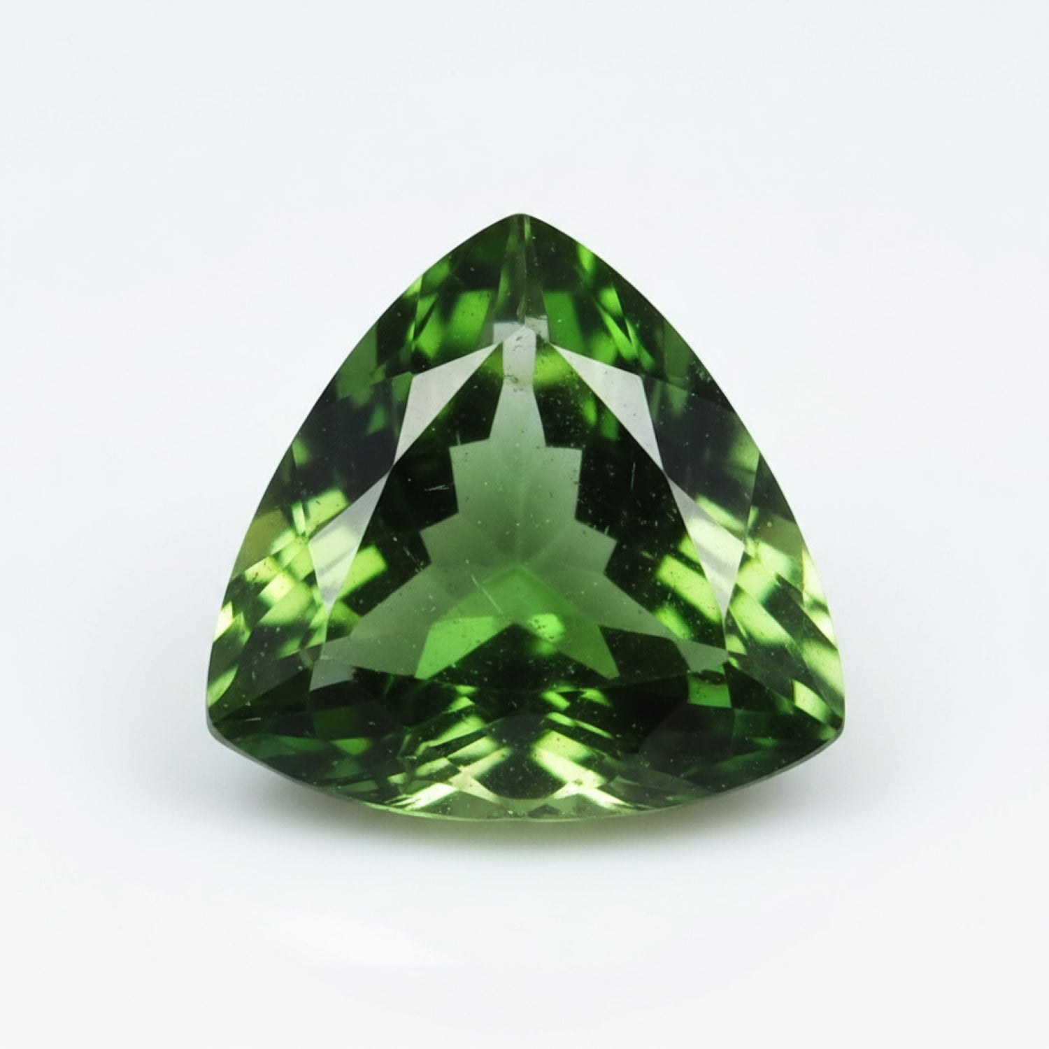 Green Tourmaline 1PC Small 8x8 MM Triangle Faceted Green Luster Semi Precious Loose Gems