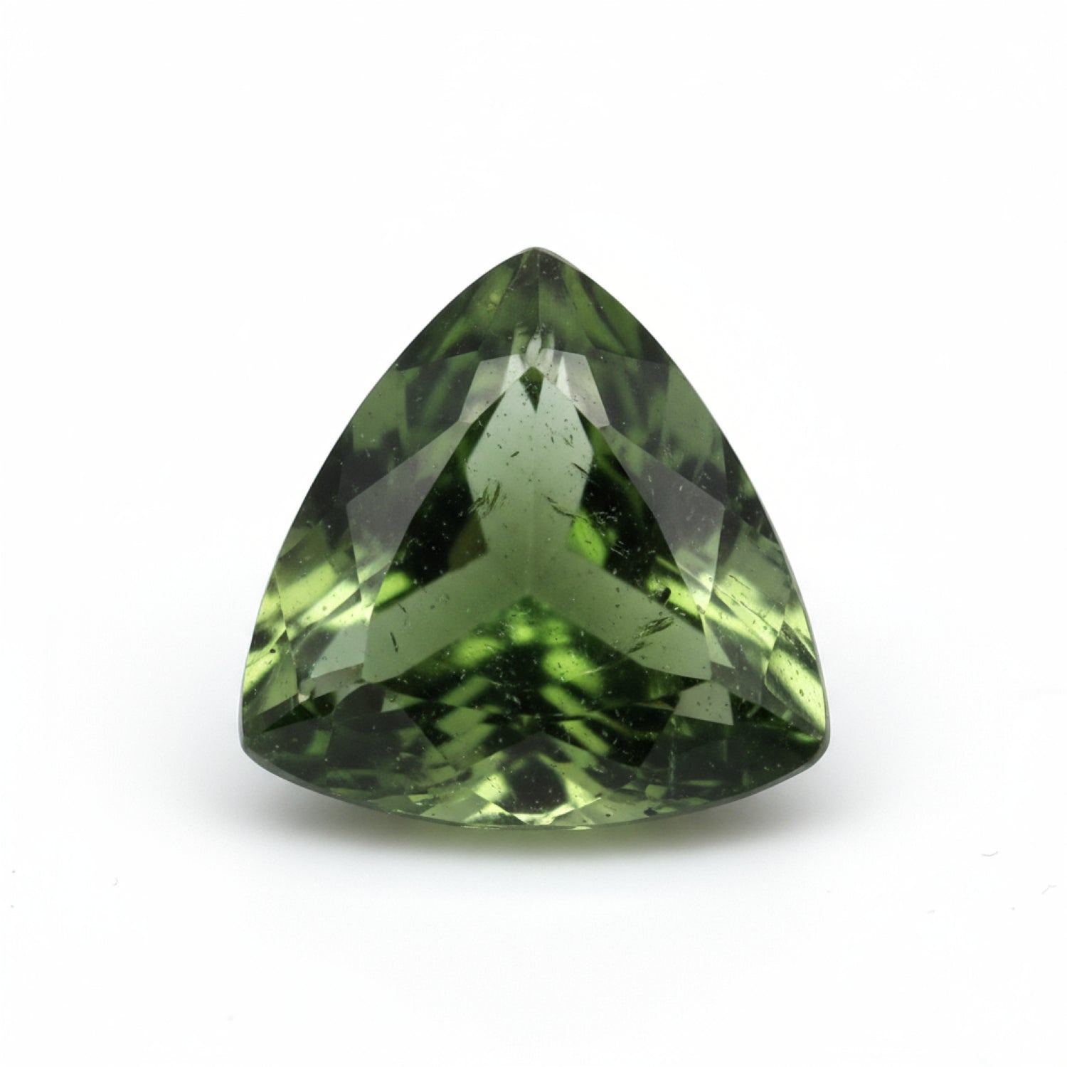 Green Tourmaline 1PC Medium 9x9 MM Triangle Faceted Green Lustrous Semi Precious Loose Gemstone