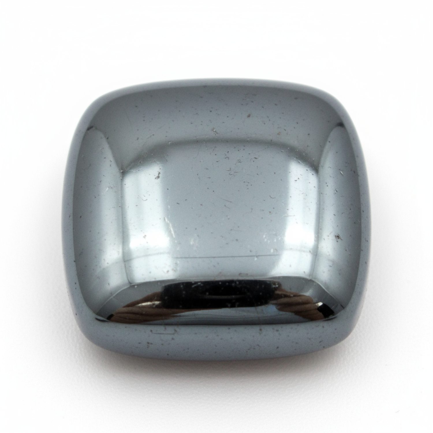 Hematite (Gunmetal) 1PC Large 10x10 MM Cushion Cabochon Gray Fiery semi Precious Gems Hoofdafbeelding