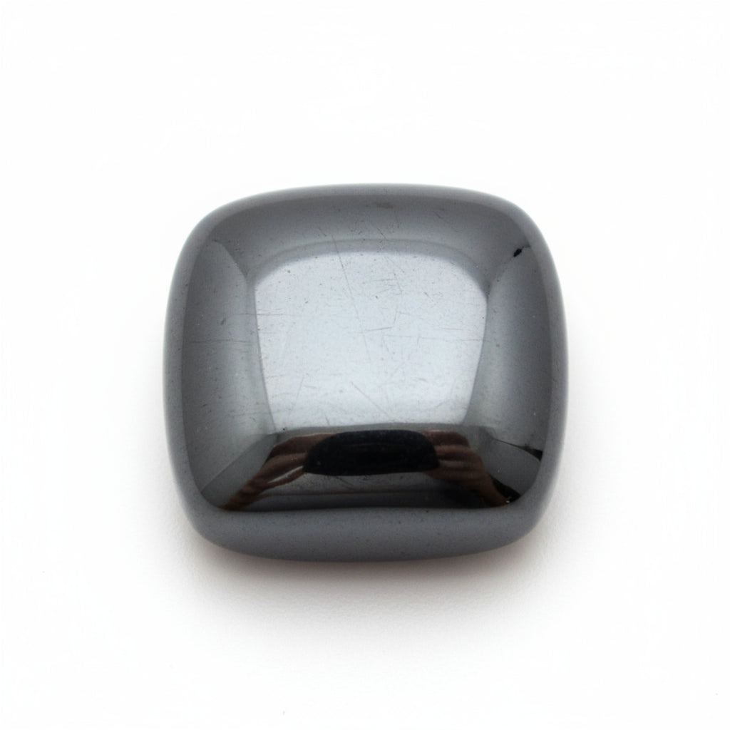 Hematite (Gunmetal) 1PC Tiny 6x6 MM Cushion Cabochon Gray Natural semi Precious Loose Gemstone