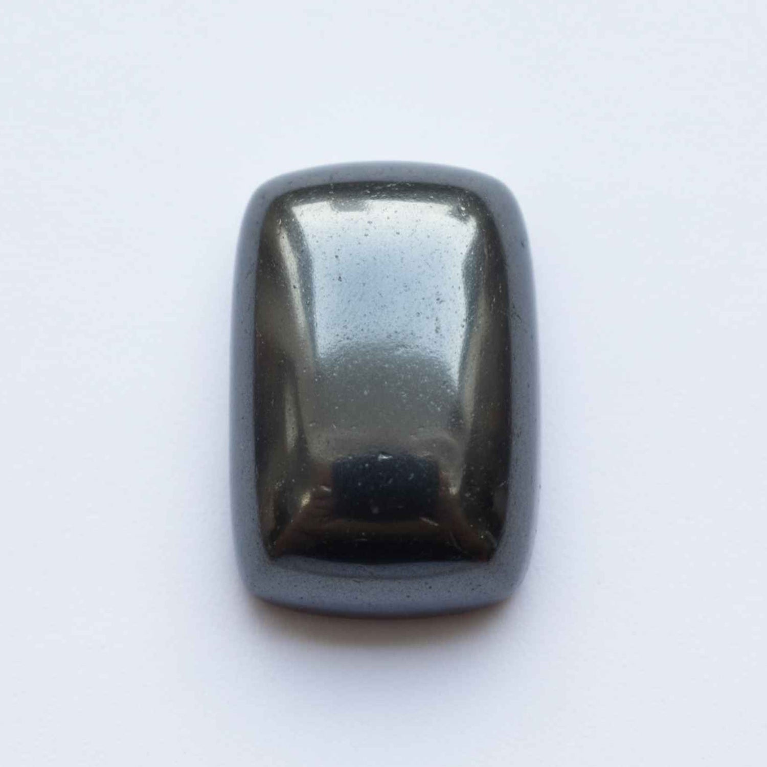 ヘマタイト（ガンメタル）1個 ラージ 10x12 MM エメラルド カボション グレー 光沢 半貴石 サブ画像