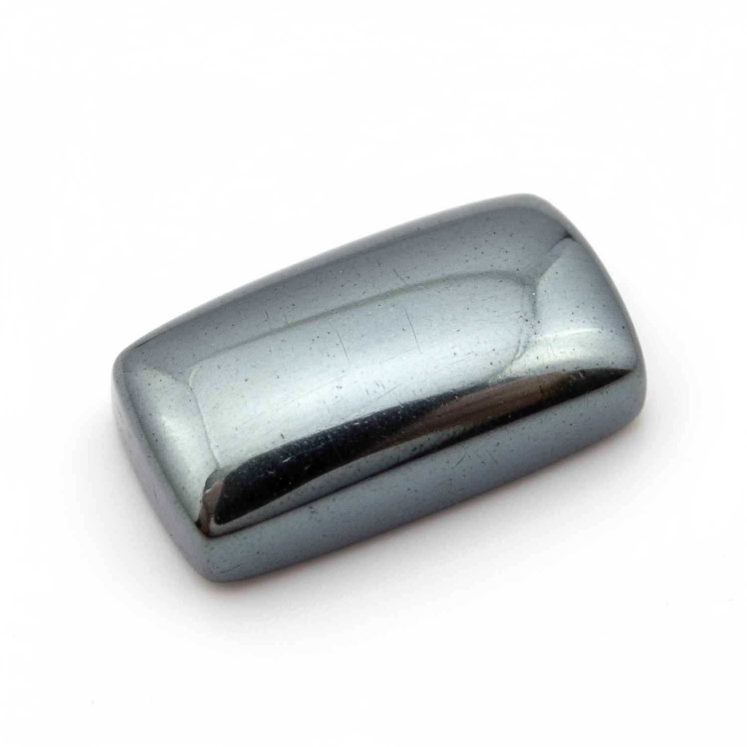Hematite (Gunmetal) 1PC Small 6x9 MM Emerald Cabochon Gray Fiery semi Precious Gems
