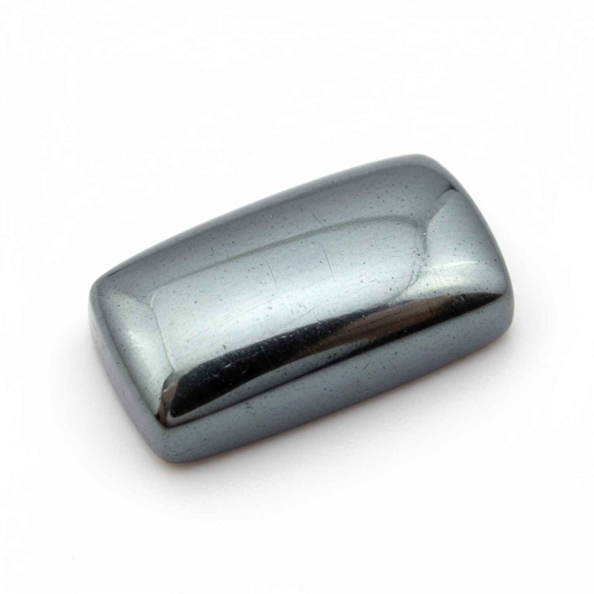 Hematite (Gunmetal) 1PC Small 6x9 MM Emerald Cabochon Gray Fiery semi Precious Gems