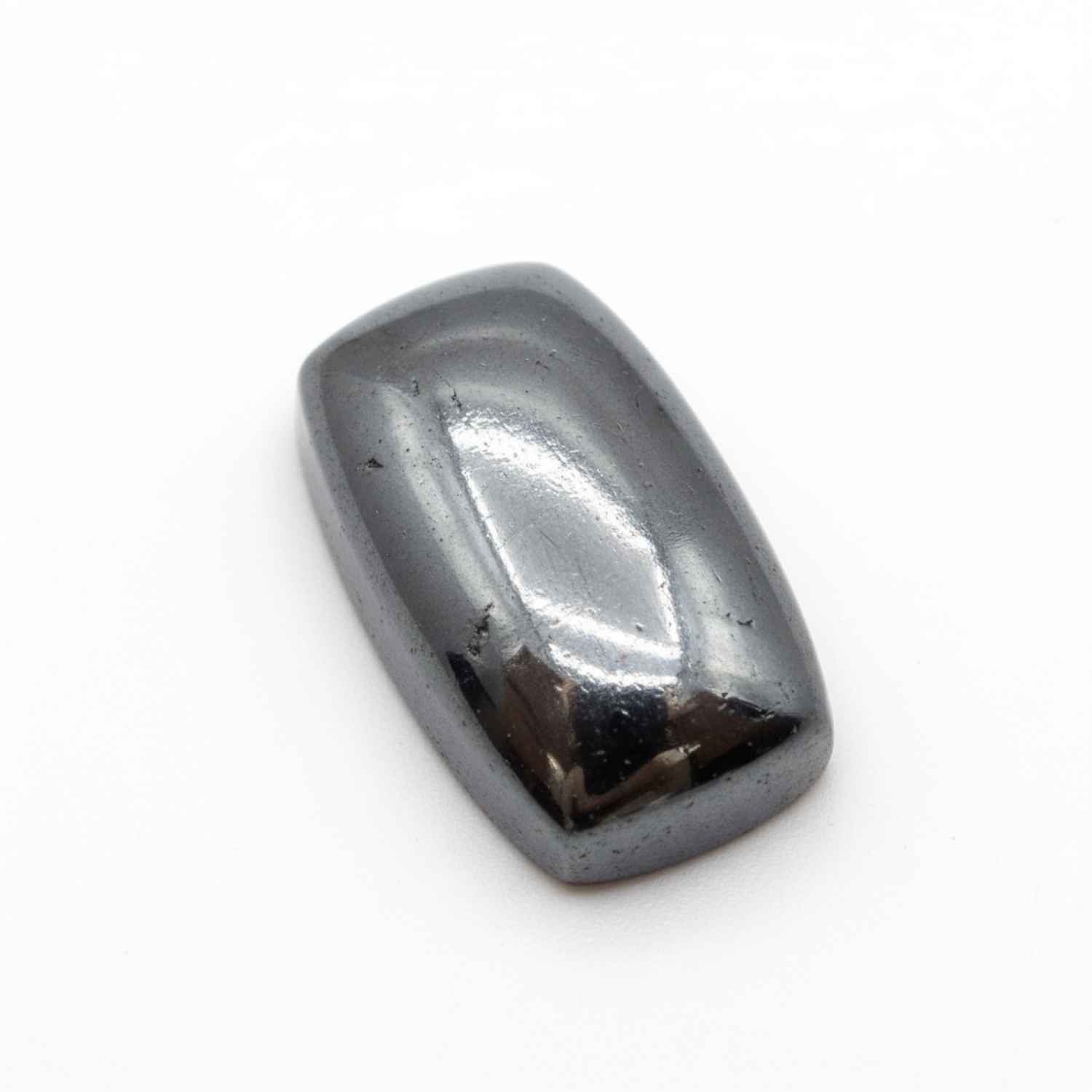 Hematite (Gunmetal) 1PC Medium 7x10 MM Emerald Cabochon Gray Sparkling semi Precious Loose Gemstone