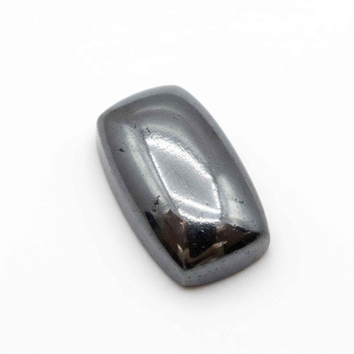 Hematite (Gunmetal) 1PC Medium 7x10 MM Emerald Cabochon Gray Sparkling semi Precious Loose Gemstone