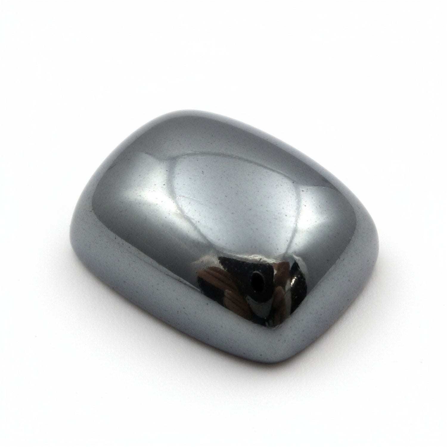 Hematite (Gunmetal) 1PC Medium 7x10 MM Emerald Cabochon Gray Sparkling semi Precious Loose Gemstone