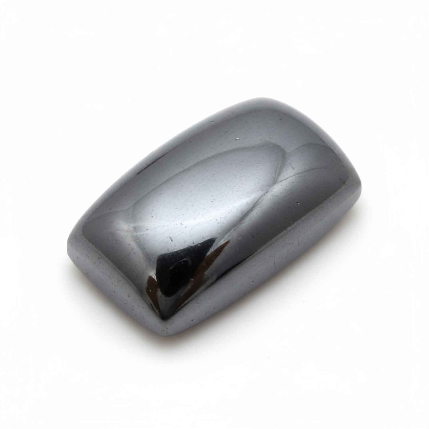 Hematite (Gunmetal) 1PC Medium 8x10 MM Emerald Cabochon Gray Polished semi Precious Loose Gemstones