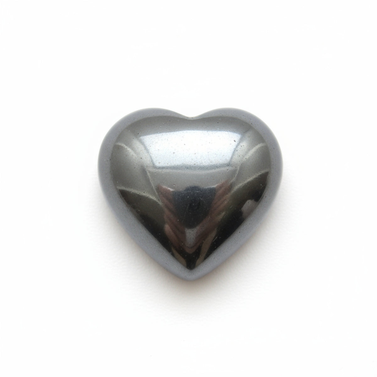 Hematite (Gunmetal) 1PC Small 8x8 MM Heart Cabochon Gray Shine semi Precious Precious Gemstone