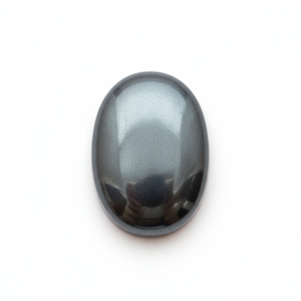 Hematite (Gunmetal) 10PC Tiny 3x5 MM Oval Cabochon Gray Brilliant semi Precious Precious Gemstone