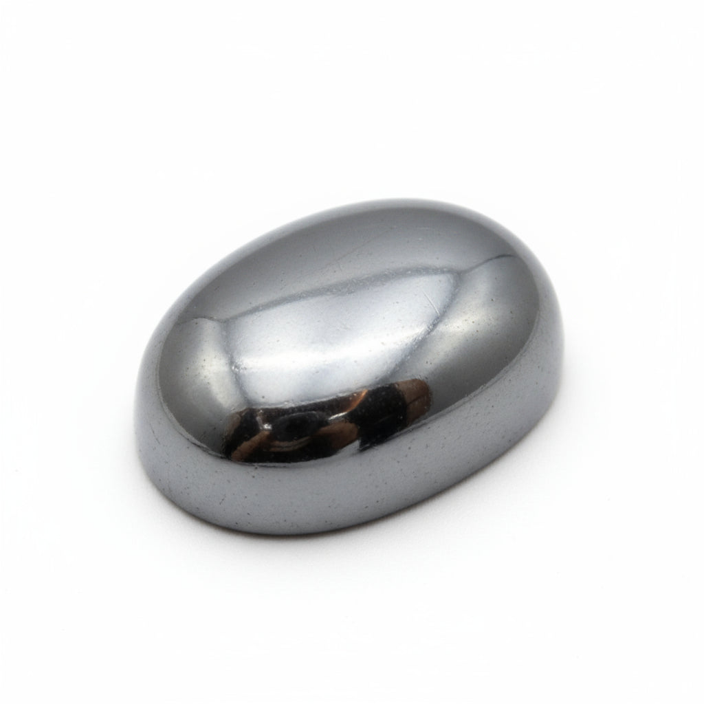 Hematite (Gunmetal) 1PC Small 6x9 MM Oval Cabochon Gray Luster semi Precious Loose Gemstones