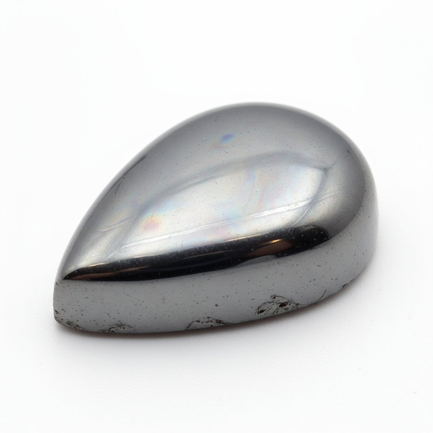 Hematite (Gunmetal) 1PC Large 10x12 MM Pear Cabochon Gray Sparkling semi Precious Loose Gemstone