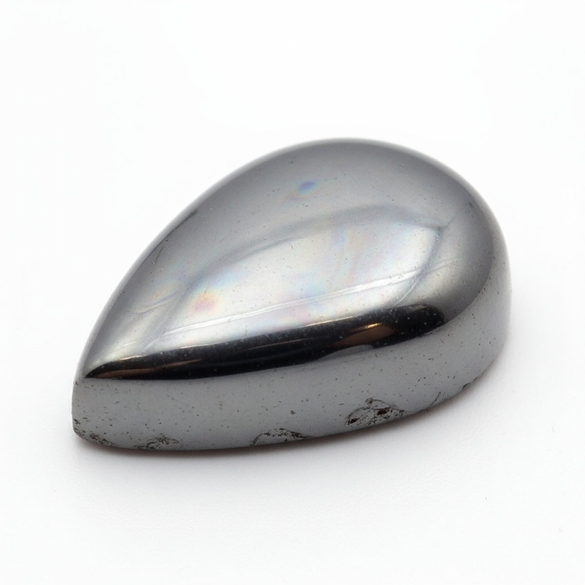 Hematite (Gunmetal) 1PC Large 10x12 MM Pear Cabochon Gray Sparkling semi Precious Loose Gemstone