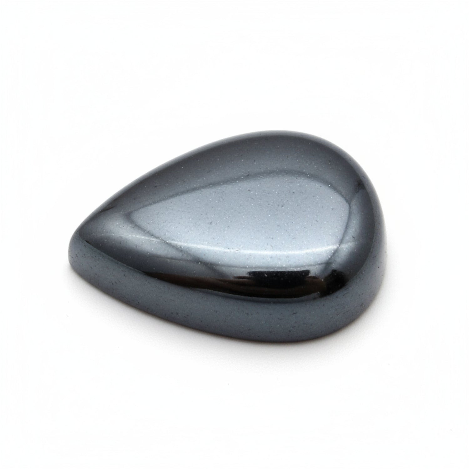 Hematite (Gunmetal) 1PC Large 10x12 MM Pear Cabochon Gray Sparkling semi Precious Loose Gemstone