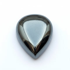 Hematite (Gunmetal) 10PC Tiny 4x6 MM Pear Cabochon Gray Shine semi Precious Precious Gemstone