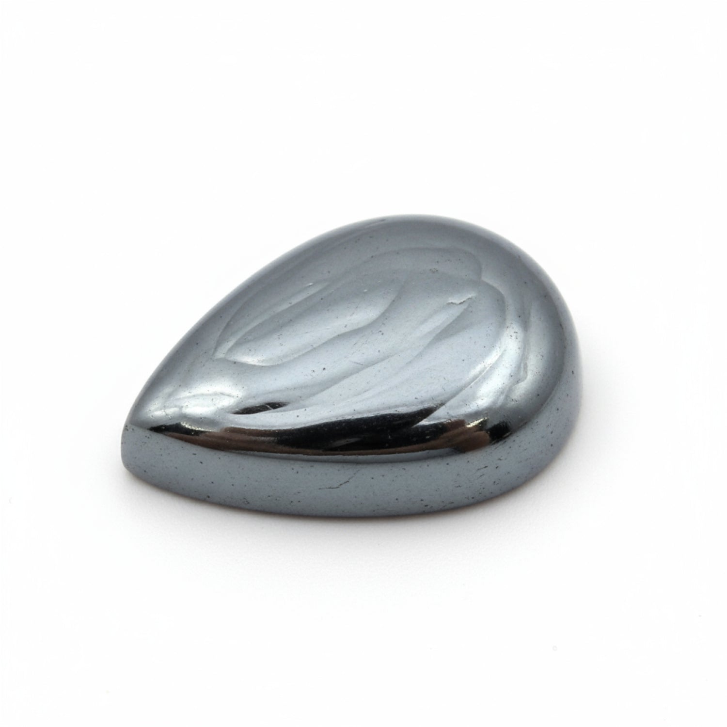 Hematite (Gunmetal) 1PC Small 6x8 MM Pear Cabochon Gray High-Quality semi Precious Loose Gems