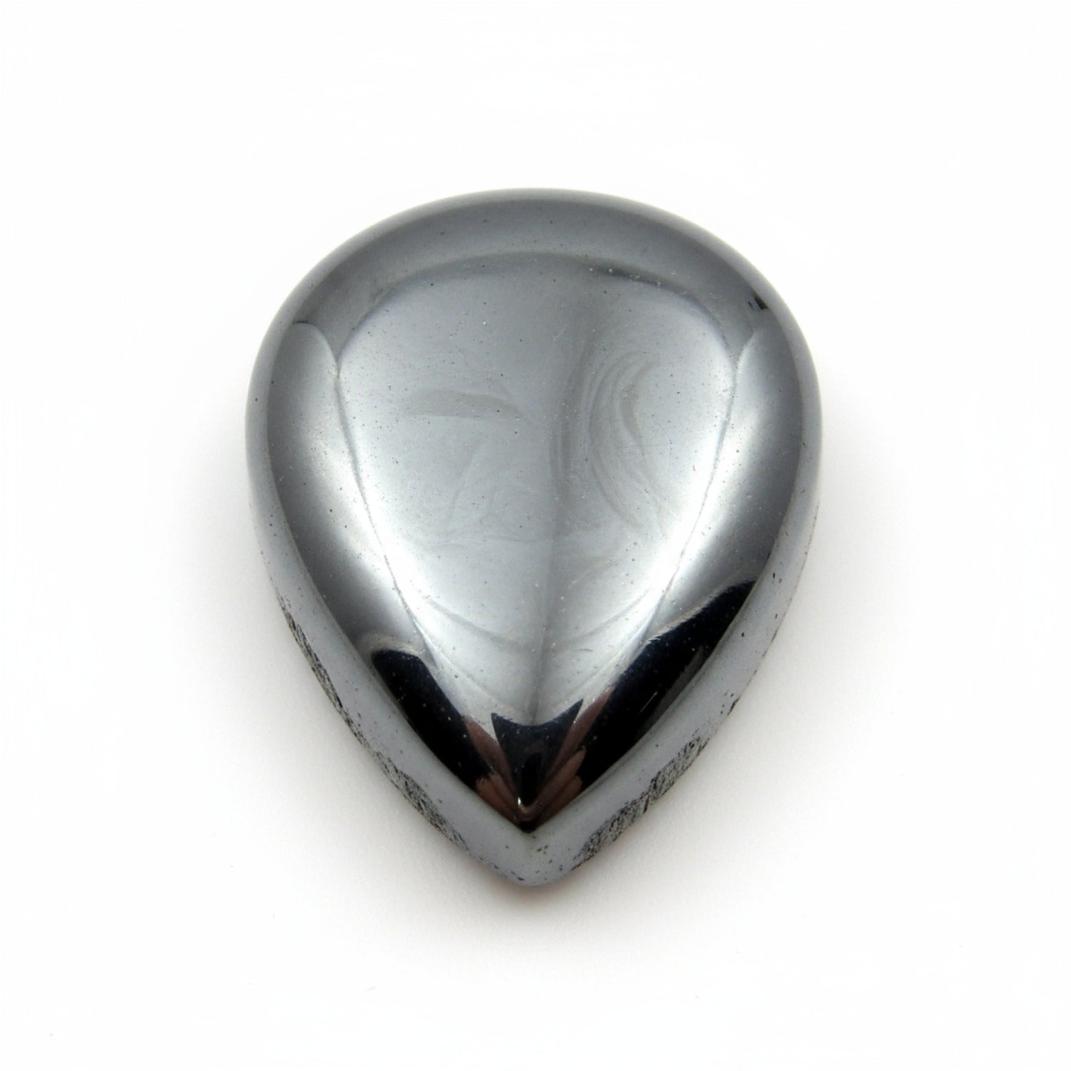 Hematite (Gunmetal) 1PC Small 6x8 MM Pear Cabochon Gray High-Quality semi Precious Loose Gems