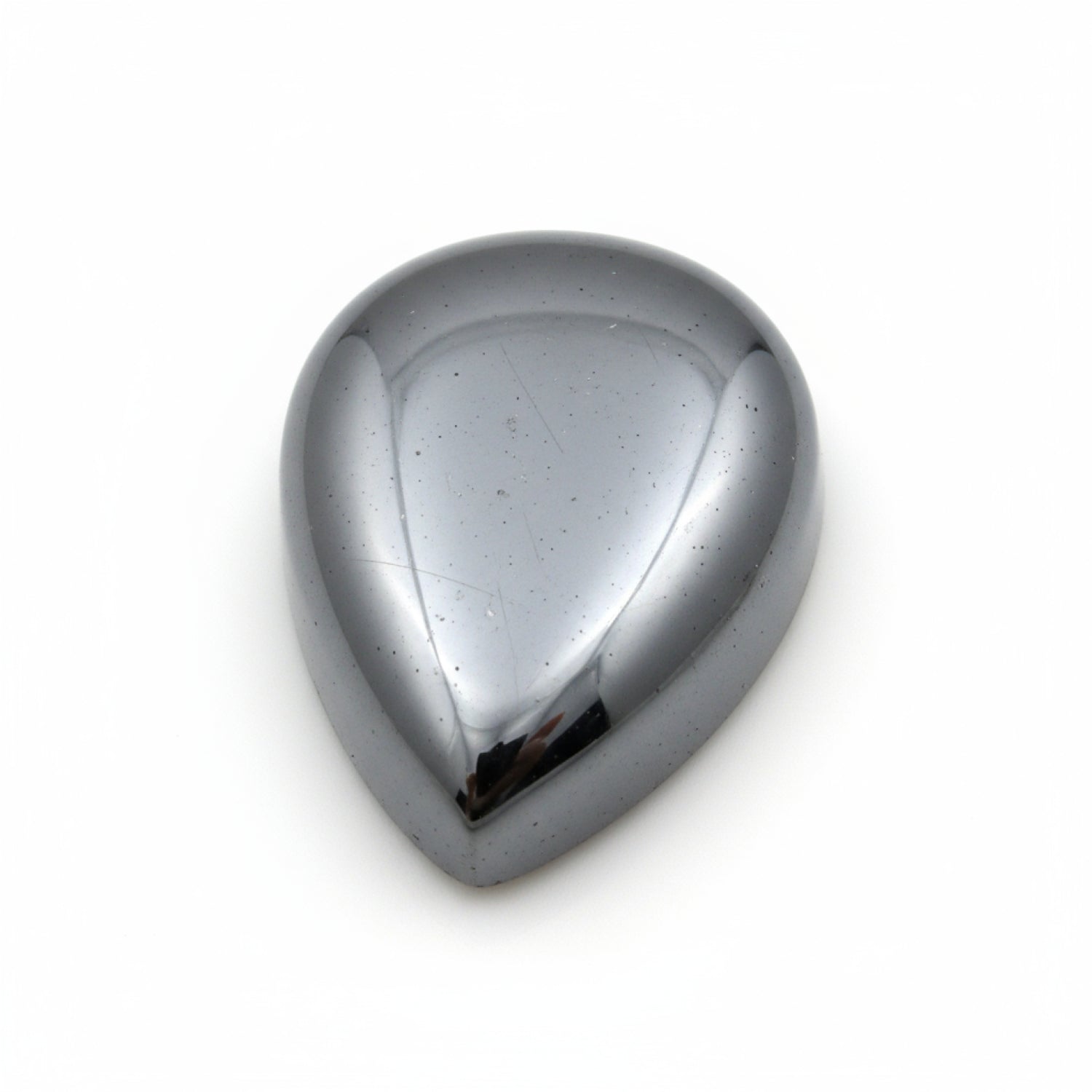Hematite (Gunmetal) 1PC Medium 7x10 MM Pear Cabochon Gray Superior semi Precious Semi Precious Gemstone