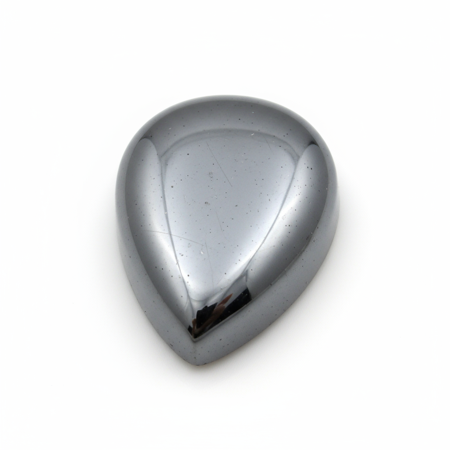 Hematite (Gunmetal) 1PC Small 7x9 MM Pear Cabochon Gray Genuine semi Precious Loose Gemstones Imagen principal del producto