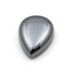 Hematite (Gunmetal) 1PC Small 7x9 MM Pear Cabochon Gray Genuine semi Precious Loose Gemstones