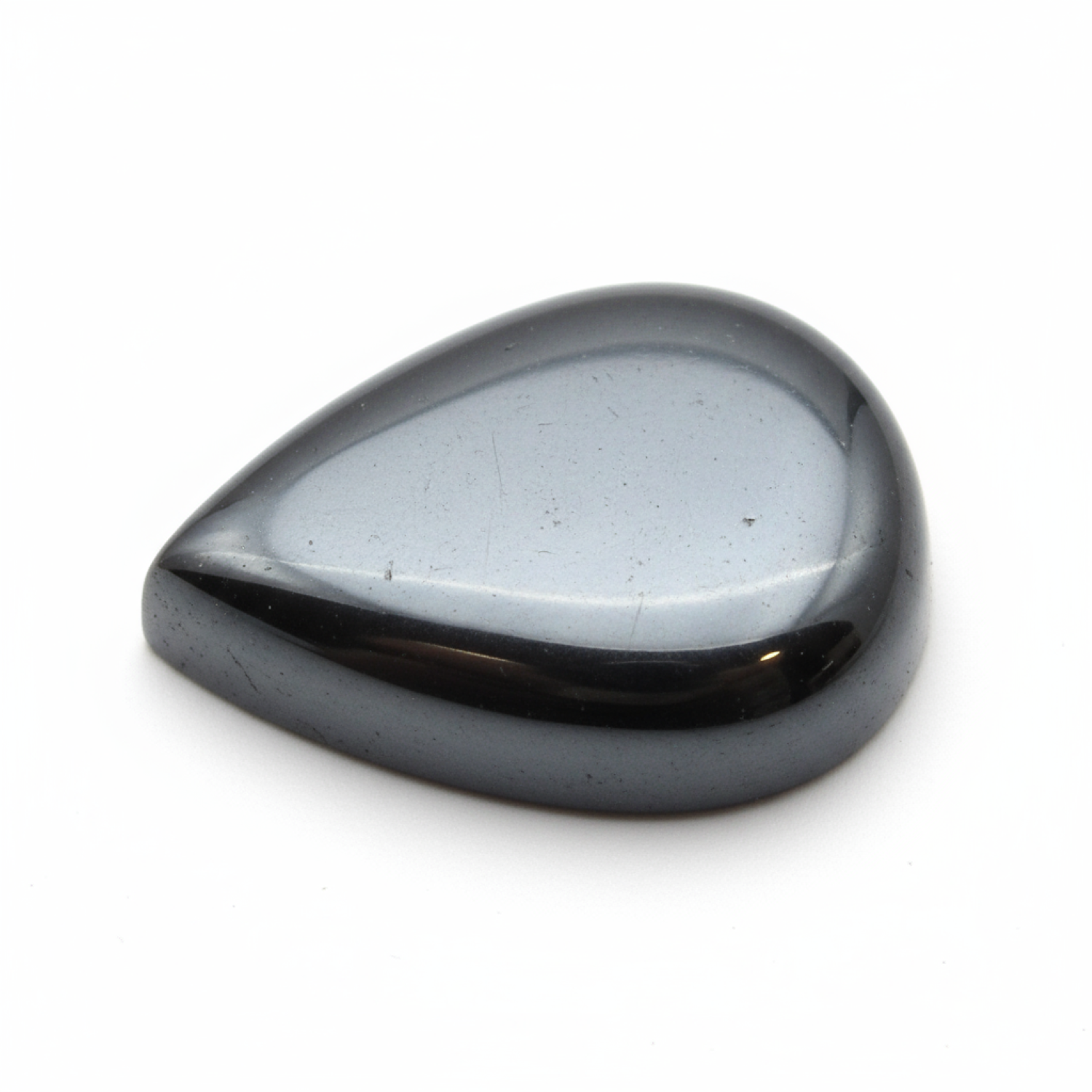 Hematite (Gunmetal) 1PC Medium 8x10 MM Pear Cabochon Gray Pure semi Precious Precious Gemstone Imagen principal del producto