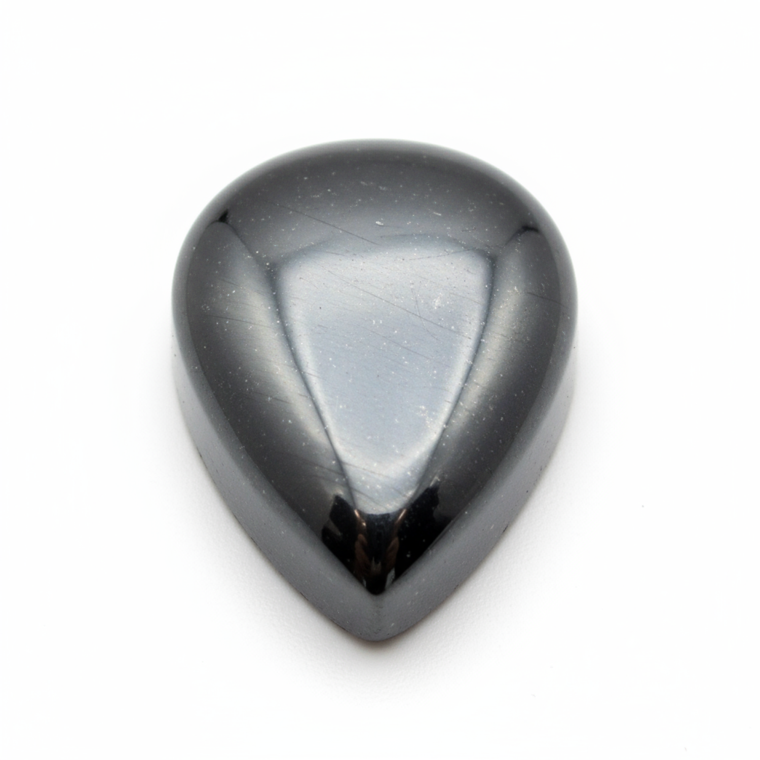 Hematite (Gunmetal) 1PC Medium 8x10 MM Pear Cabochon Gray Pure semi Precious Precious Gemstone Imagen secundaria del producto