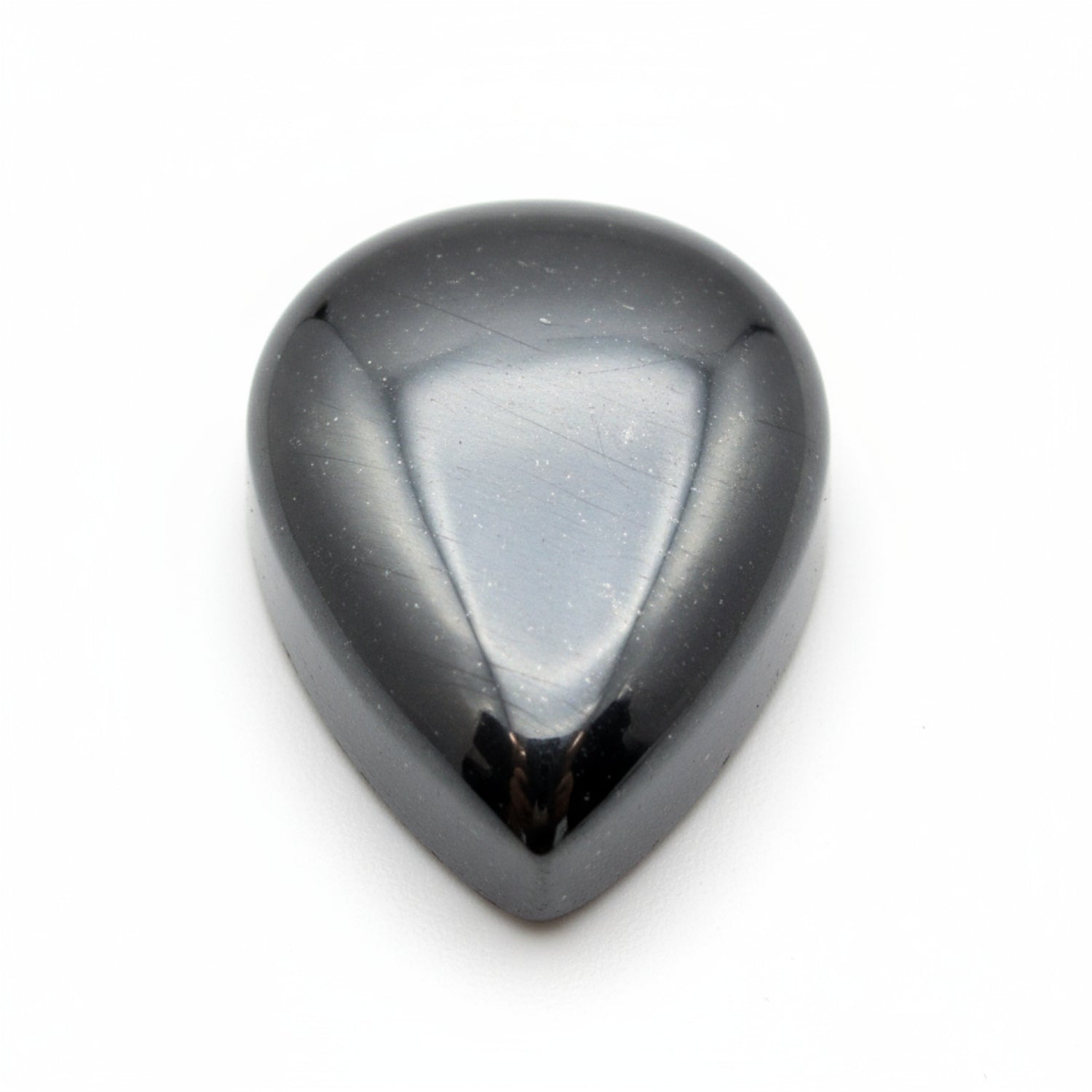Hematite (Gunmetal) 1PC Medium 8x10 MM Pear Cabochon Gray Pure semi Precious Precious Gemstone