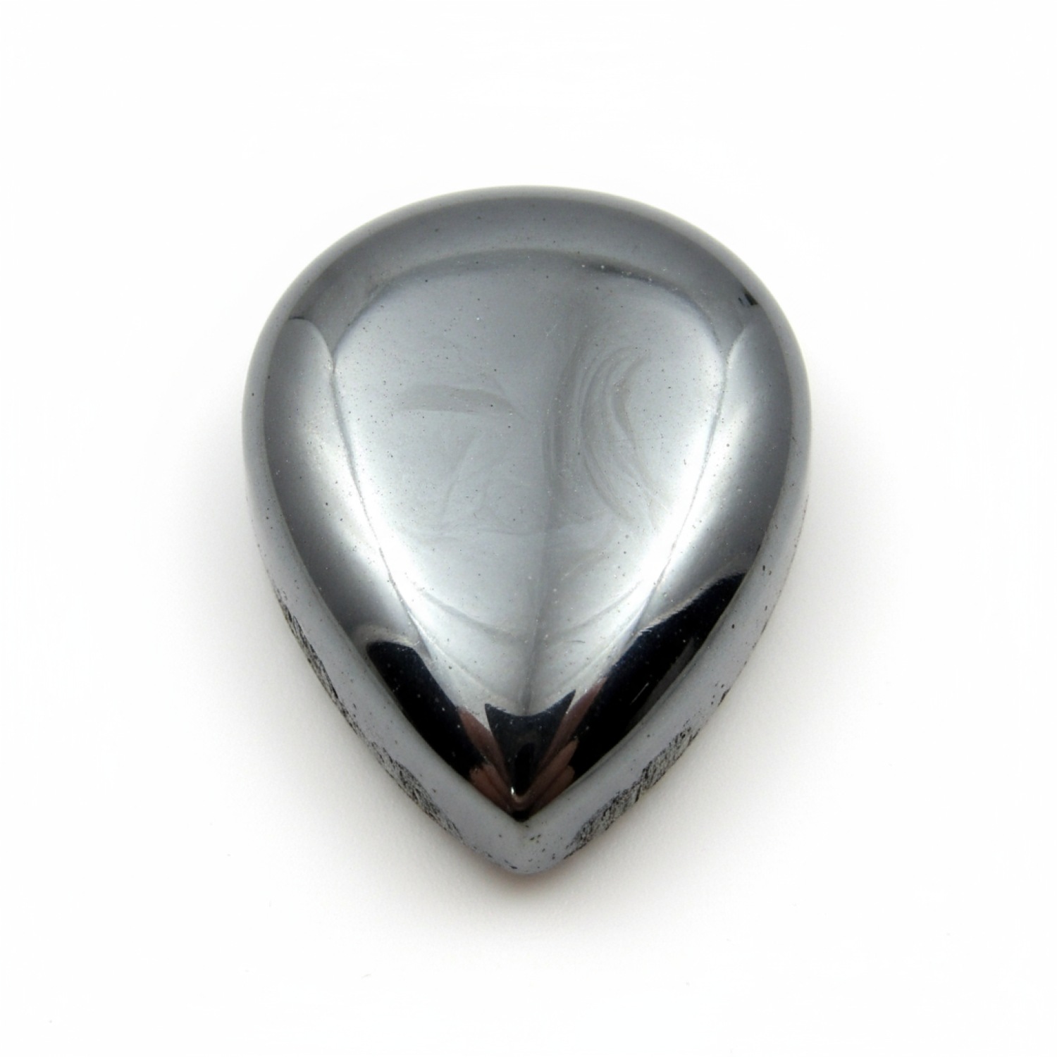 Hematite (Gunmetal) 1PC Large 8x12 MM Pear Cabochon Gray Brilliant semi Precious Loose Gems Imagen principal del producto