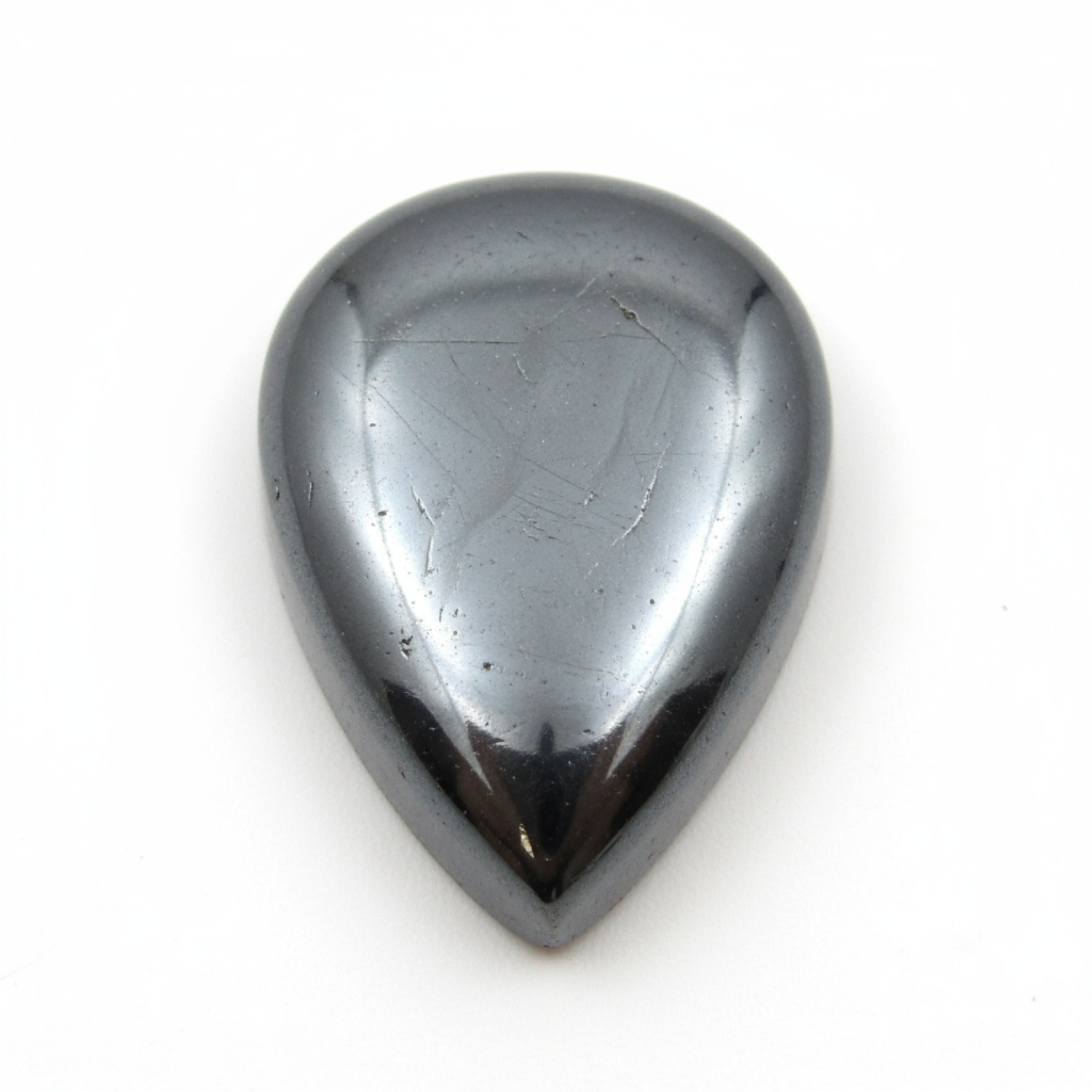 Hematite (Gunmetal) 1PC Large 9x11 MM Pear Cabochon Gray Fiery semi Precious Gems Imagen principal del producto