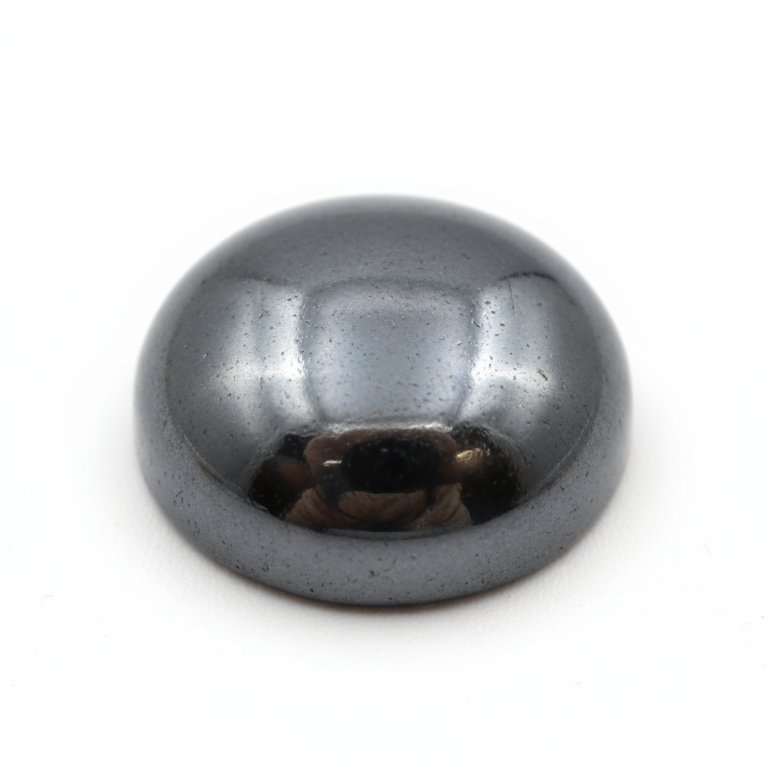 Hematite (Gunmetal) 1PC Large 10x10 MM Round Cabochon Gray Fine semi Precious Gems メイン画像