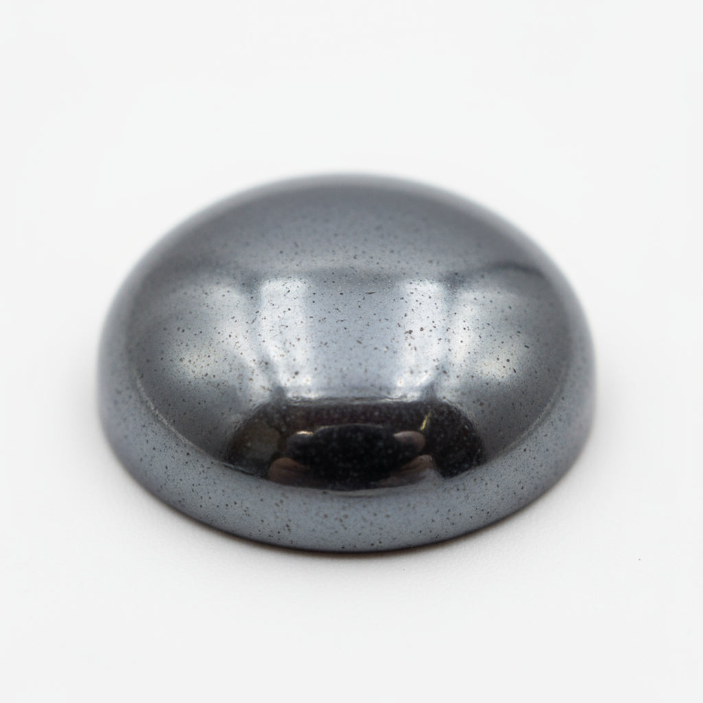 Hematite (Gunmetal) 1PC Large 10x10 MM Round Cabochon Gray Fine semi Precious Gems