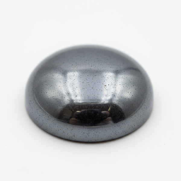 Hematite (Gunmetal) 1PC Large 10x10 MM Round Cabochon Gray Fine semi Precious Gems