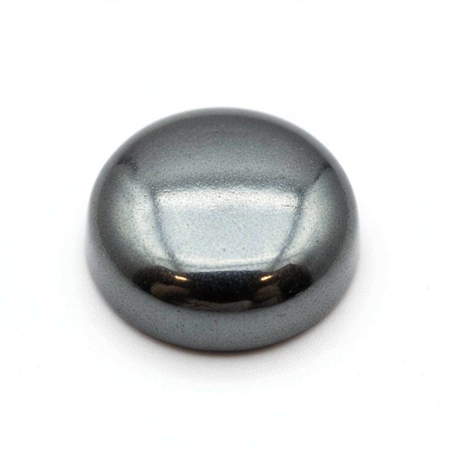 Hematite (Gunmetal) 1PC Small 7x7 MM Round Cabochon Gray Luster semi Precious Loose Gemstones