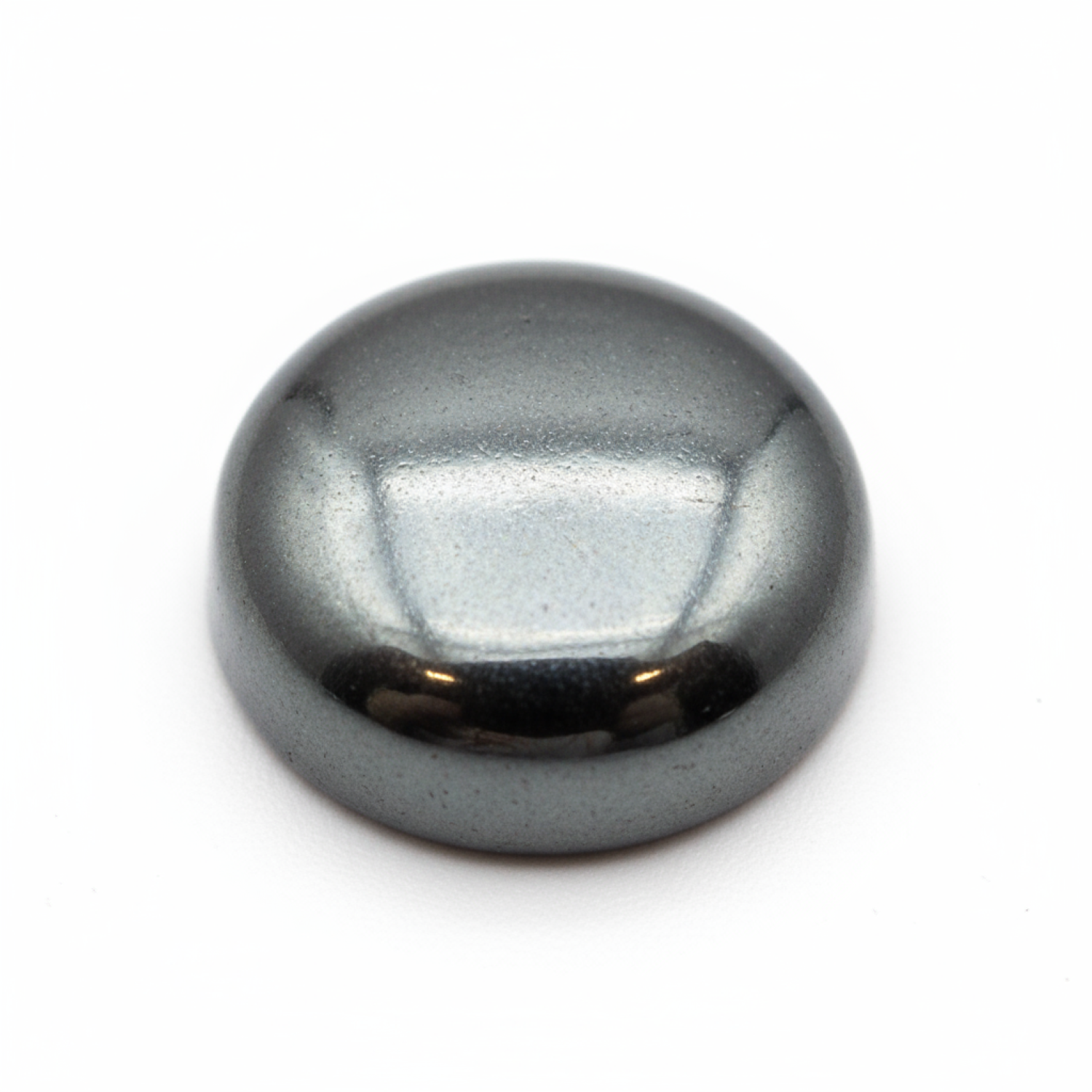 Hematite (Gunmetal) 1PC Small 7x7 MM Round Cabochon Gray Luster semi Precious Loose Gemstones Imagen principal del producto