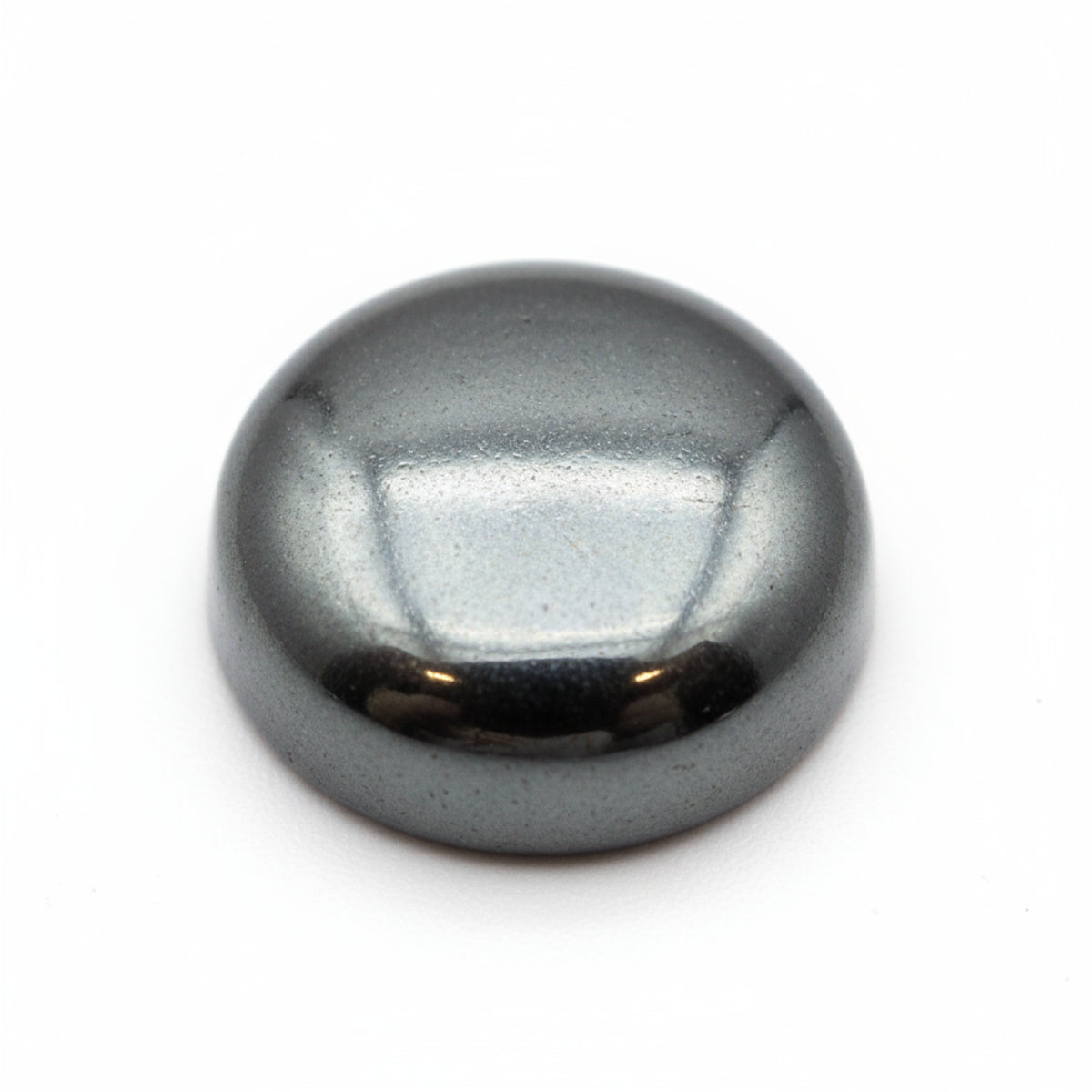 Hematite (Gunmetal) 1PC Small 7x7 MM Round Cabochon Gray Luster semi Precious Loose Gemstones
