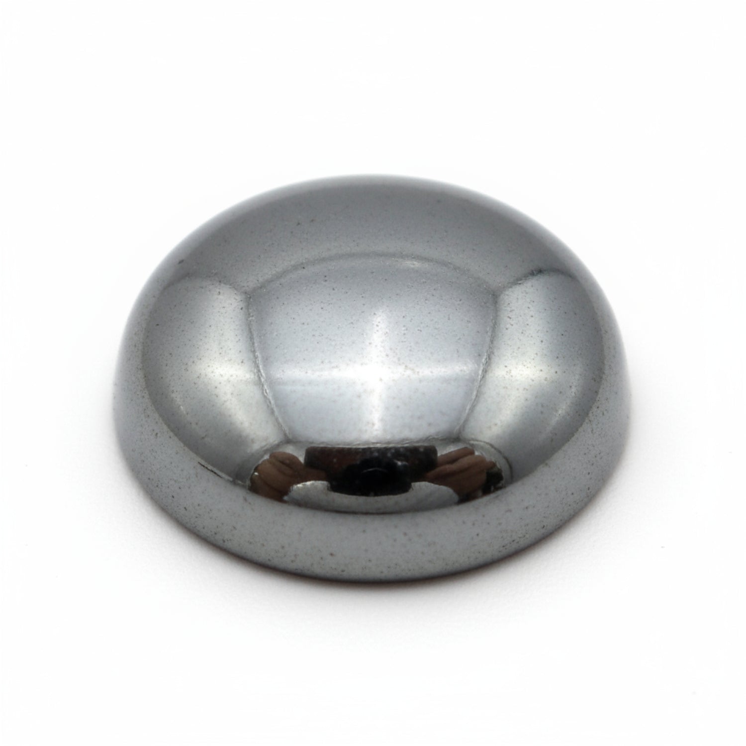Hematite (Gunmetal) 1PC Small 7x7 MM Round Cabochon Gray Luster semi Precious Loose Gemstones