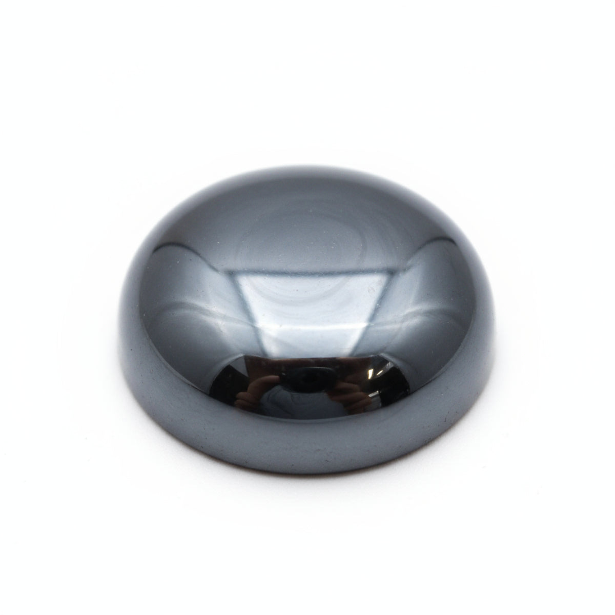 Hematite (Gunmetal) 1PC Small 8x8 MM Round Cabochon Gray Lustrous semi Precious Semi Precious Gemstone