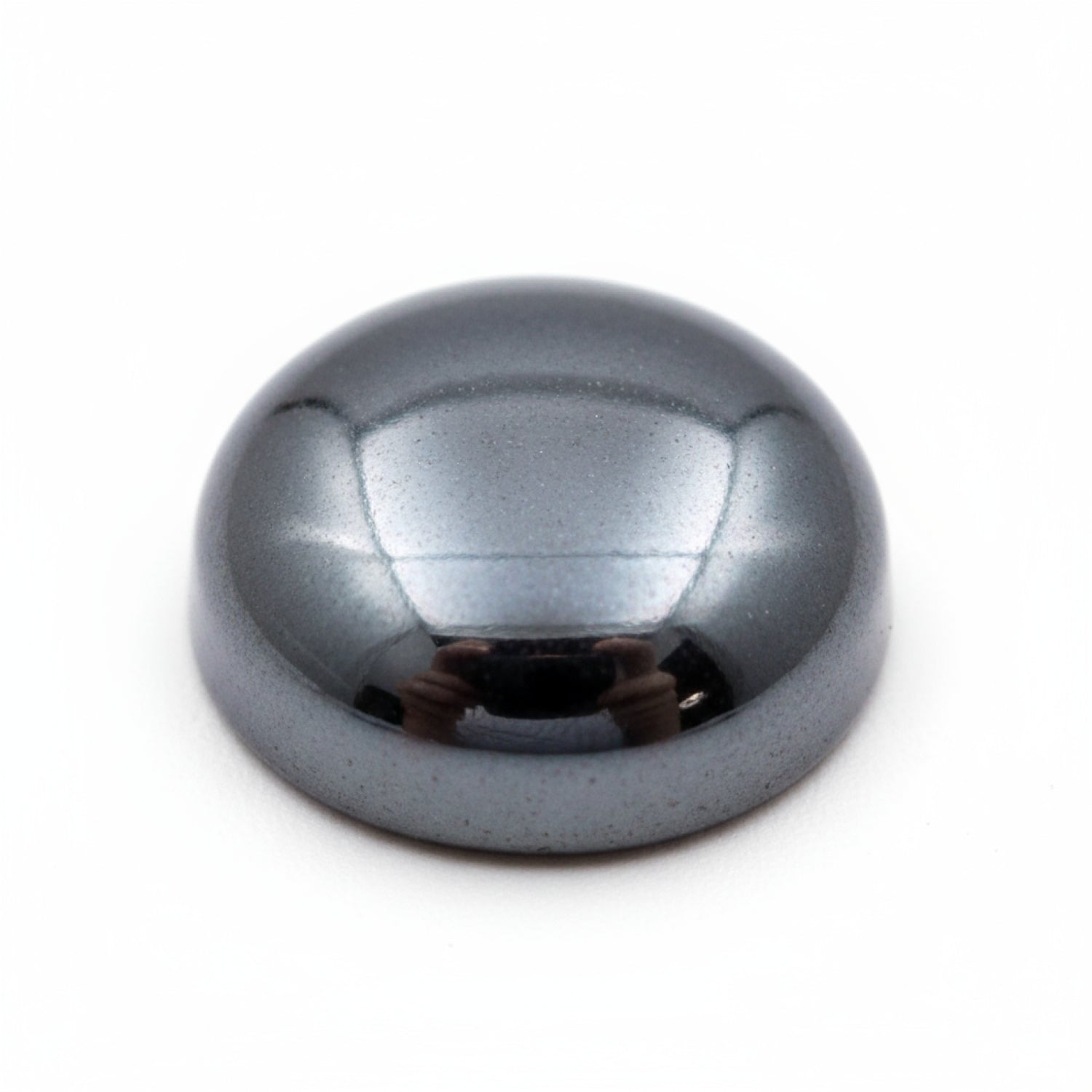 Hematite (Gunmetal) 1PC Small 8x8 MM Round Cabochon Gray Lustrous semi Precious Semi Precious Gemstone