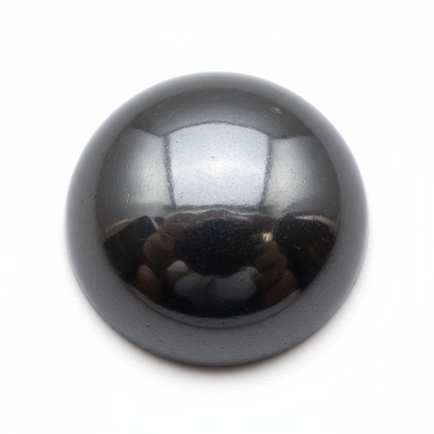 Hematite (Gunmetal) 1PC Medium 9x9 MM Round Cabochon Gray Shine semi Precious Precious Gemstone
