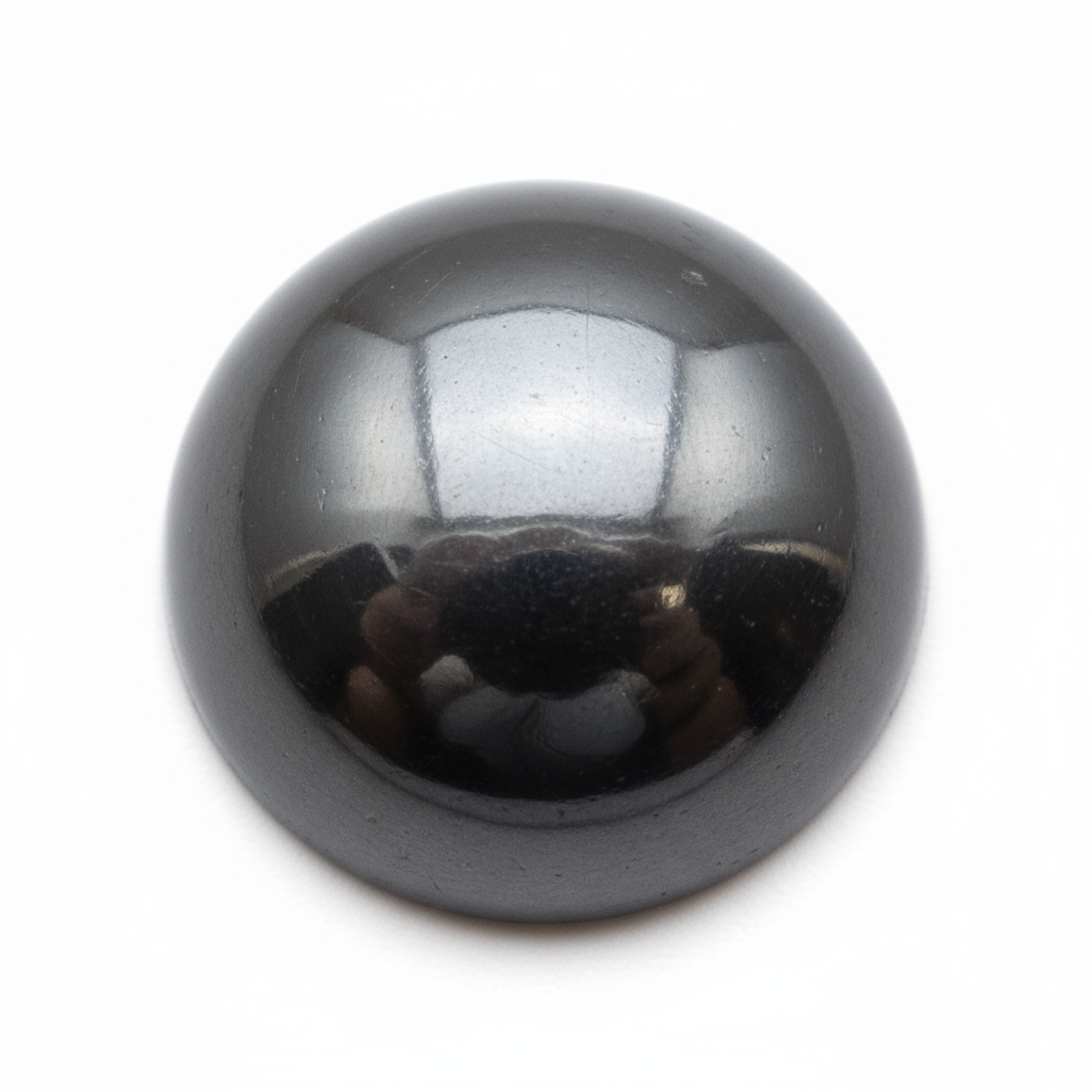 Hematite (Gunmetal) 1PC Medium 9x9 MM Round Cabochon Gray Shine semi Precious Precious Gemstone Imagen principal del producto