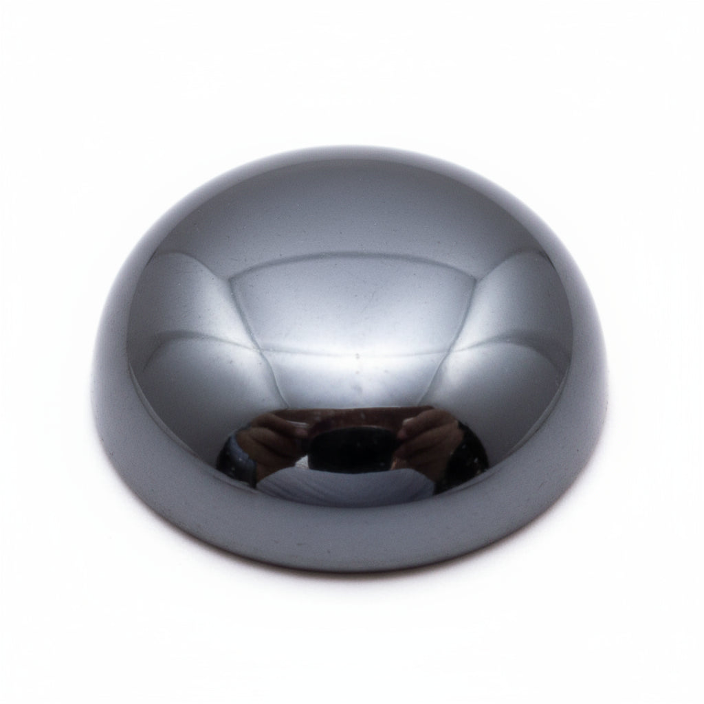 Hematite (Gunmetal) 1PC Medium 9x9 MM Round Cabochon Gray Shine semi Precious Precious Gemstone