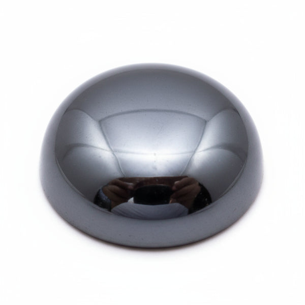 Hematite (Gunmetal) 1PC Medium 9x9 MM Round Cabochon Gray Shine semi Precious Precious Gemstone