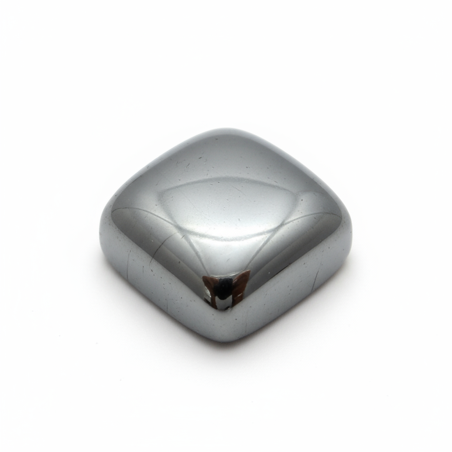 Hematite (Gunmetal) 1PC Tiny 6x6 MM Square Cabochon Gray Brilliant semi Precious Loose Gems メイン画像