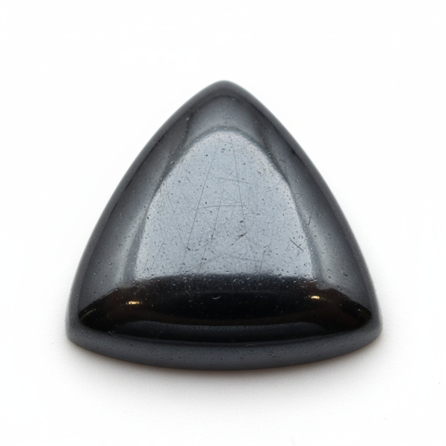 Hematite (Gunmetal) 1PC Large 10x10 MM Triangle Cabochon Gray Fiery semi Precious Loose Gemstone