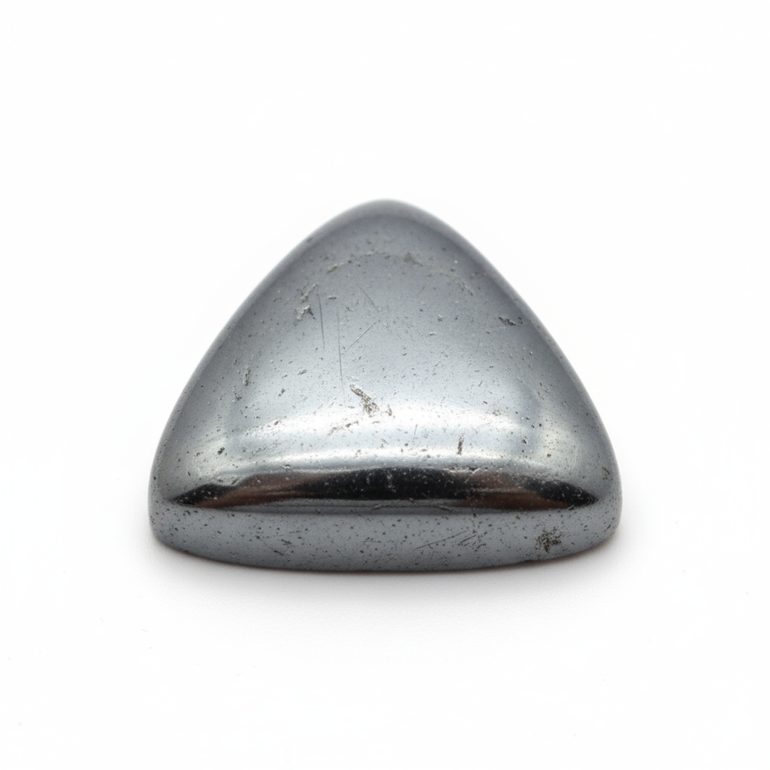 Hematite (Gunmetal) 1PC Small 7x7 MM Triangle Cabochon Gray Genuine semi Precious Precious Gemstone Huvudsaklig produktbild