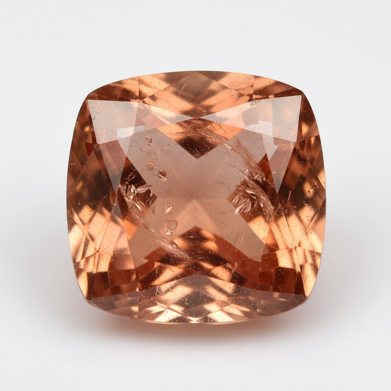 Hessonite Garnet (Gomed) 1PC Chunky 13x13 MM Cushion Faceted Red Natural Precious Gems メイン画像