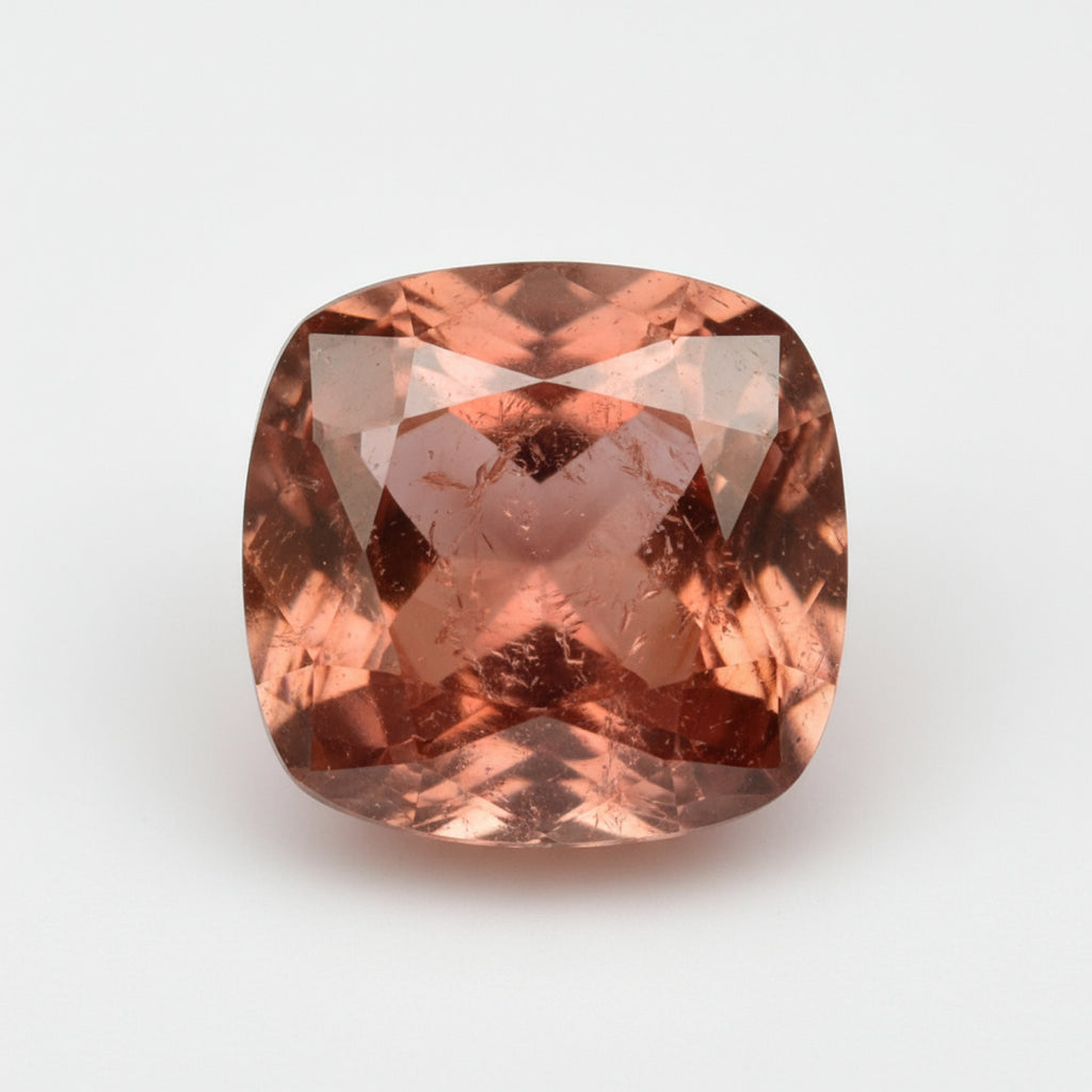 Hessonite Garnet (Gomed) 1PC Chunky 13x13 MM Cushion Faceted Red Natural Precious Gems