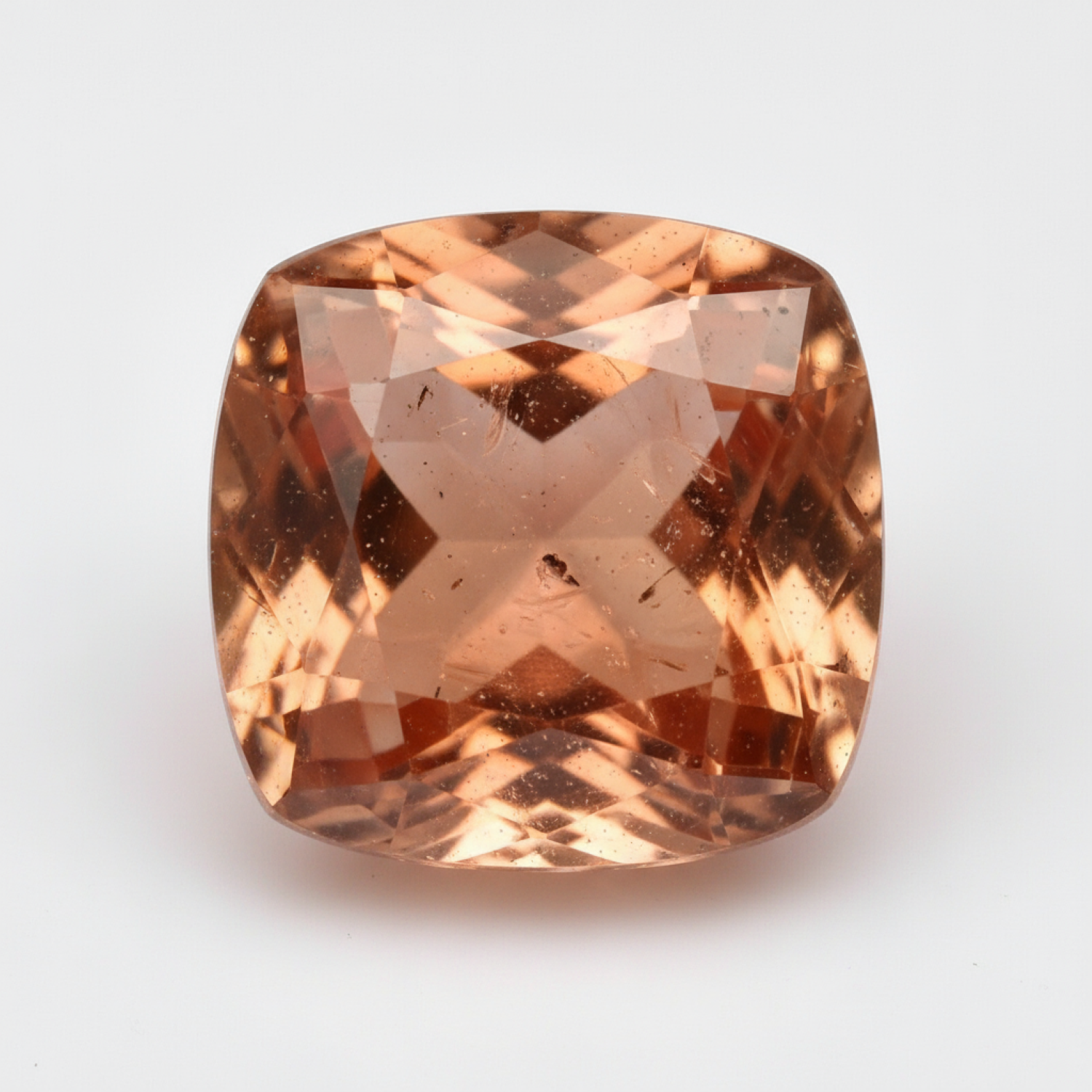 Hessonite Garnet (Gomed) 1PC Chunky 14x14 MM Cushion Faceted Red Genuine Precious Loose Gems Main image